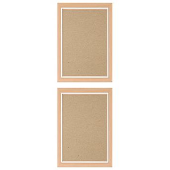 2 pc Distressed Wood Grain Photo Frame for Wall Mounting Display 3.5"x5"