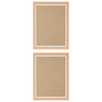 2 pc Distressed Wood Grain Photo Frame for Wall Mounting Display 6"x8"