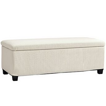 HOMCOM 44inch Storage Ottoman Bench with Lid, Leg, Foot Rest