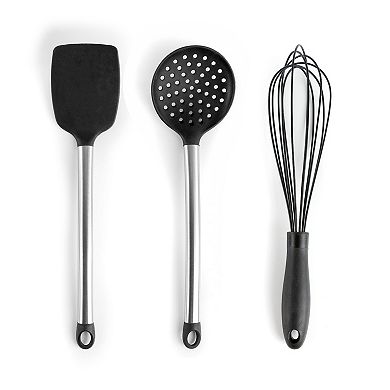 Megachef Pro Gray Silicone and Stainless Steel Cooking Utensils, Set of 14
