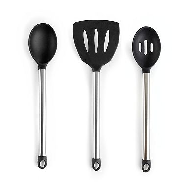 Megachef Pro Gray Silicone and Stainless Steel Cooking Utensils, Set of 14