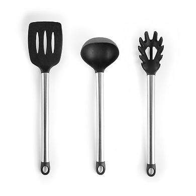 Megachef Pro Gray Silicone and Stainless Steel Cooking Utensils, Set of 14
