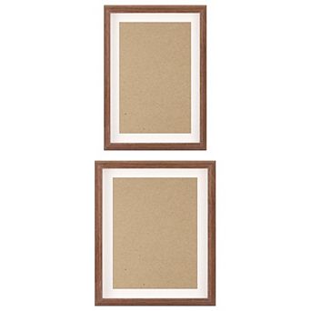 2 pc Art Modern Picture Frames for Wall Hanging or Tabletop Display 10"x12"&8.5"x11" Walnut Color