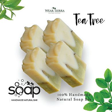 Handmade Natural Anti-Acne Tea Tree Bar 4 Pack Soap, Gift For Her, Gift For Mom