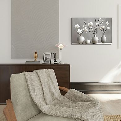 AAW White Flower Botanical Canvas Ready to Hang