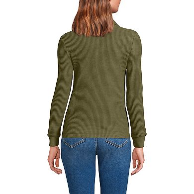 Petite Lands' End Long Sleeve Waffle Collared Shacket