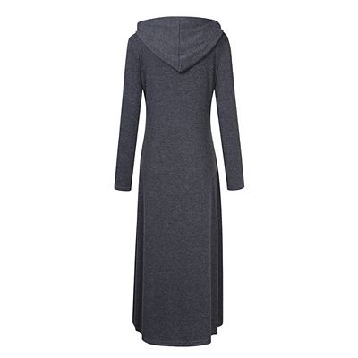 long dress hoodies for women Women's Long Hoodie Dress with Cowl Hood and Thumb Hole Sleeves