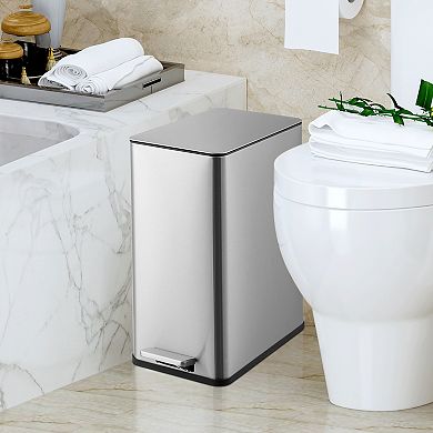 4 Gallon Slim Bathroom Trash Can, with Removable Inner Bucket