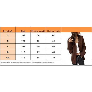 Women Casual Chunky Knit Cardigan Sweater V Neck Button Down Hooded Sweaters Hoodies Outfits