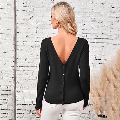 Women Slim Fitted Cardigan Sweaters Knit Button Down Top