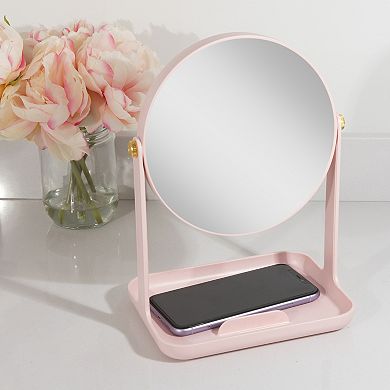 Back to School Face Mirror with 5X/1X Magnifications Accessory Tray and Phone Holder