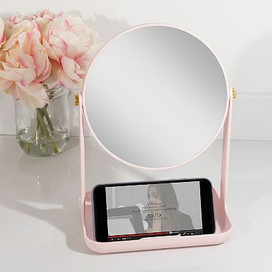Back to School Face Mirror with 5X/1X Magnifications Accessory Tray and Phone Holder