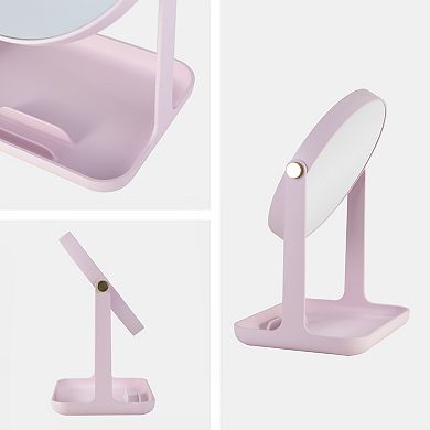 Back to School Face Mirror with 5X/1X Magnifications Accessory Tray and Phone Holder