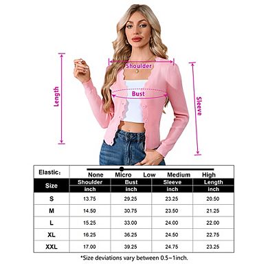 Women Slim Fitted Cardigan Sweaters Knit Button Down Top