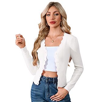 Women Slim Fitted Cardigan Sweaters Knit Button Down Top