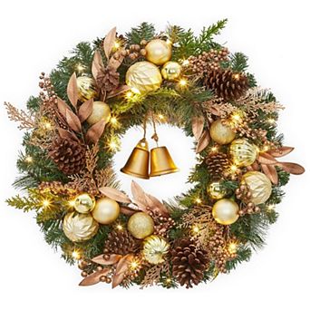 24 in Pre-Lit Christmas Wreath