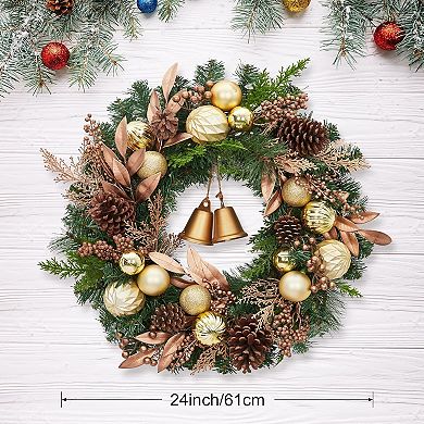 24 in Pre-Lit Christmas Wreath