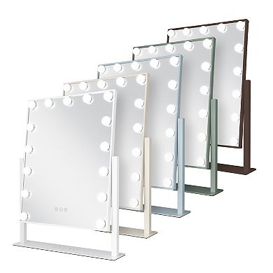18"x21" Hollywood Mirror with Lights LED, Vertical Countertop Vanity Mirror