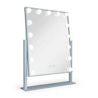 18"x21" Hollywood Mirror with Lights LED, Vertical Countertop Vanity Mirror