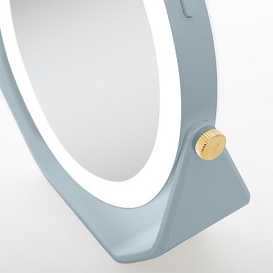 Back-2-School LED Lighted Mirror with 5X/1X Magnifications Swiveling Head AAA Batteries