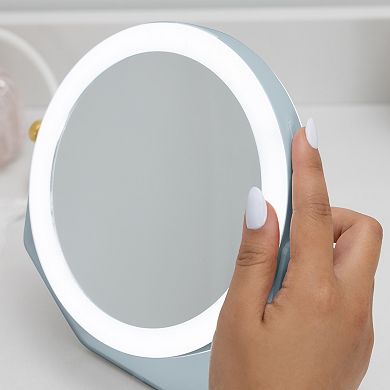 Back-2-School LED Lighted Mirror with 5X/1X Magnifications Swiveling Head AAA Batteries