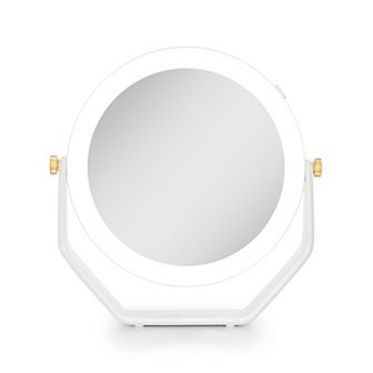 Back-2-School LED Lighted Mirror with 5X/1X Magnifications Swiveling Head AAA Batteries