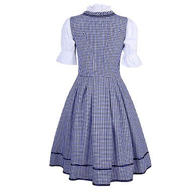 Oktoberfest Women's 3-Piece Dress Set Classic Dirndl with Puff Sleeve Blouse and Apron