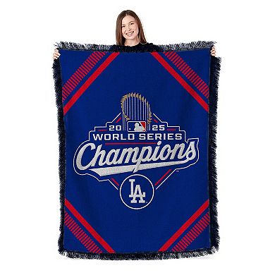 Los Angeles Dodgers 2025 World Series Champions Shoestring Woven Tapestry