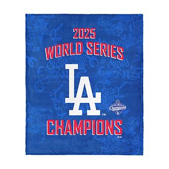 Los Angeles Dodgers 2025 World Series Champions Five Tool Silk Touch Throw Blanket