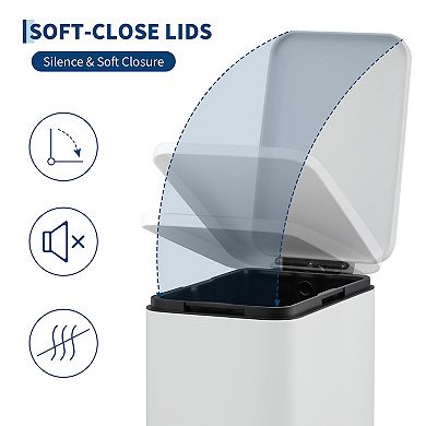 13 Gallon Tall Kitchen Garbage Can with Removable Inner Bucket, Slim