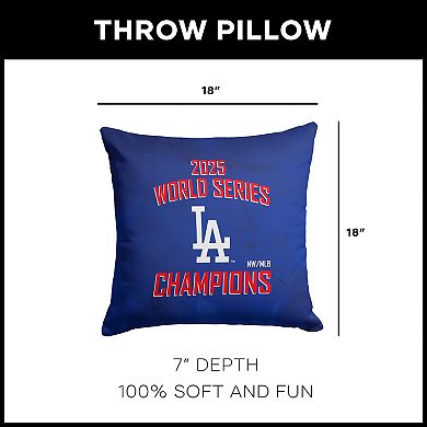 Los Angeles Dodgers 2025 World Series Champions Bush League Throw Pillow