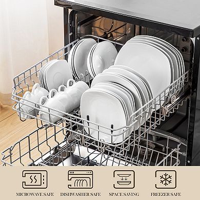 36-pcs Dining Set, incl. Dinner, Dessert, Soup Plate, Bowl, Cup and Saucer, for 6