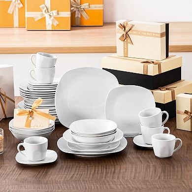 36-pcs Dining Set, incl. Dinner, Dessert, Soup Plate, Bowl, Cup and Saucer, for 6
