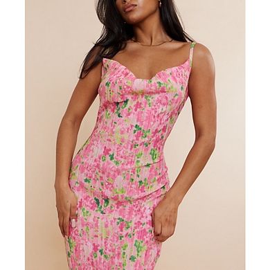 Women Cowl Neck Dress Strap Shoulder Pleated Maxi Dresses Summer Wedding Guest Dresses