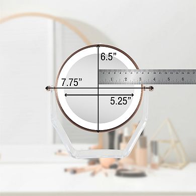 2-Sided Lighted Mirror with 8X/1X Magnifications and Swiveling Head