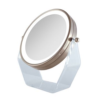 2-Sided Lighted Mirror with 8X/1X Magnifications and Swiveling Head