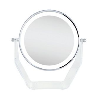 2-Sided Lighted Mirror with 8X/1X Magnifications and Swiveling Head
