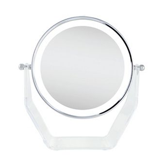 2-Sided Lighted Mirror with 8X/1X Magnifications and Swiveling Head