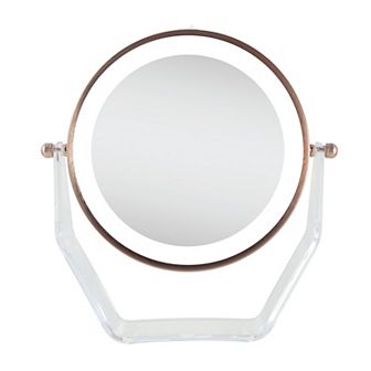2-Sided Lighted Mirror with 8X/1X Magnifications and Swiveling Head