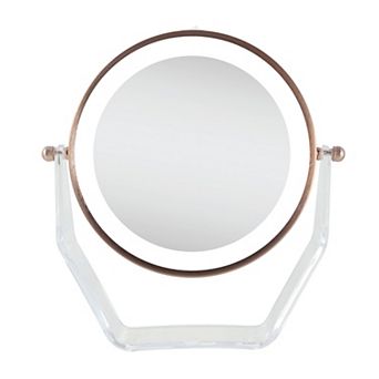2-Sided Lighted Mirror with 8X/1X Magnifications and Swiveling Head