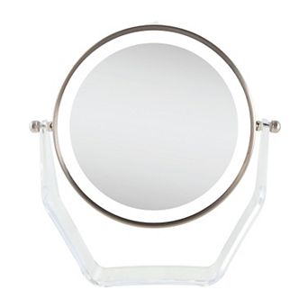 2-Sided Lighted Mirror with 8X/1X Magnifications and Swiveling Head