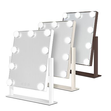 12"x14" Hollywood Mirror with Lights LED, Vertical Countertop Vanity Mirror