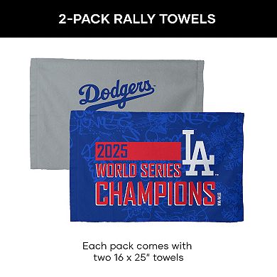 Los Angeles Dodgers 2025 World Series Champions Turn Two Fan Rally Towel 2-pk.