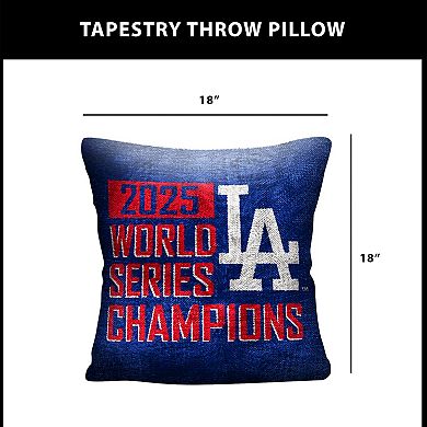 Los Angeles Dodgers 2025 World Series Champions Hot Corner Double-Sided Tapestry Throw Pillow