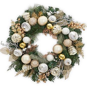 24" Pre-Lit Christmas Wreath