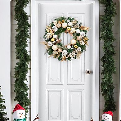 24" Pre-Lit Christmas Wreath