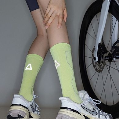 Women's Reflective Cycling Socks with Night Visibility Design Padded Zones and Breathable Fit