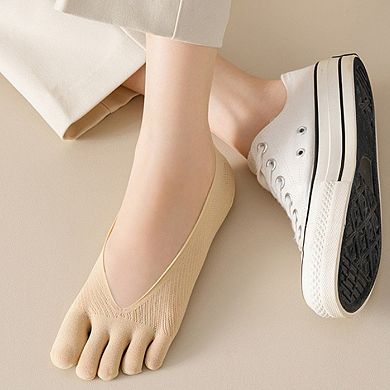 Women's Mesh Toe Socks with Non-Slip Silicone Heel Grip Ultra Low Cut Breathable No Show Sock 3-Pack