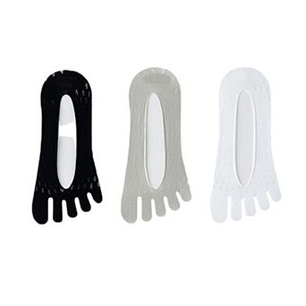 Women's Mesh Toe Socks with Non-Slip Silicone Heel Grip Ultra Low Cut Breathable No Show Sock 3-Pack