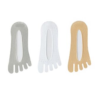 Women's Mesh Toe Socks with Non-Slip Silicone Heel Grip Ultra Low Cut Breathable No Show Sock 3-Pack